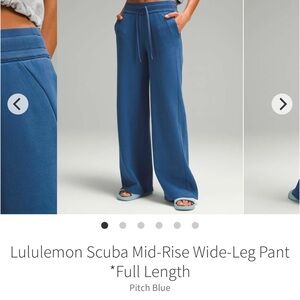 Lululemon Scuba Wide Leg Pant in Pitch Blue